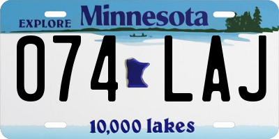 MN license plate 074LAJ