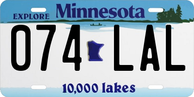 MN license plate 074LAL