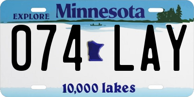 MN license plate 074LAY