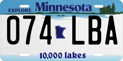 MN license plate 074LBA