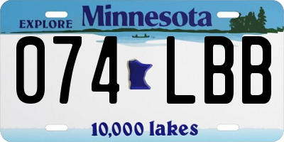 MN license plate 074LBB