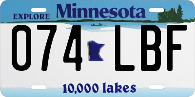 MN license plate 074LBF