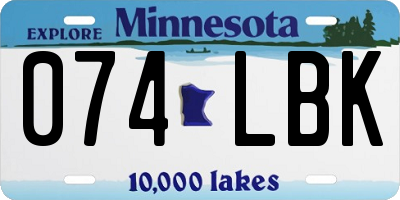 MN license plate 074LBK