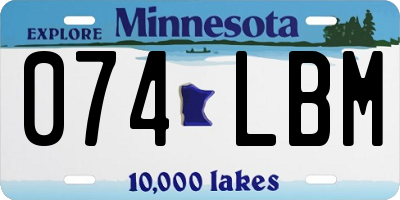 MN license plate 074LBM