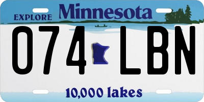 MN license plate 074LBN