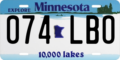 MN license plate 074LBO