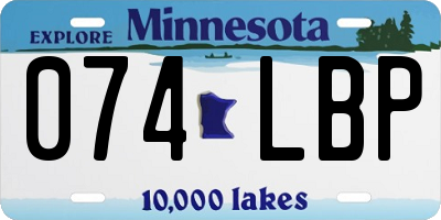 MN license plate 074LBP