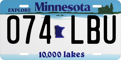 MN license plate 074LBU