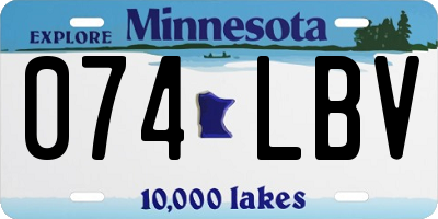 MN license plate 074LBV