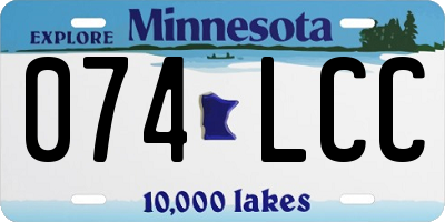 MN license plate 074LCC