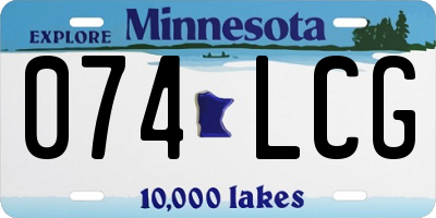 MN license plate 074LCG