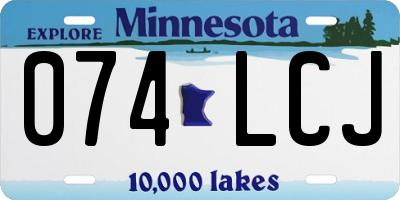 MN license plate 074LCJ