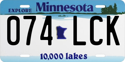 MN license plate 074LCK