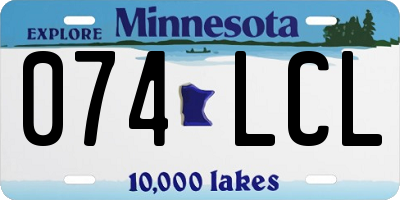 MN license plate 074LCL
