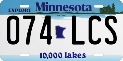 MN license plate 074LCS