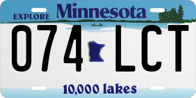 MN license plate 074LCT