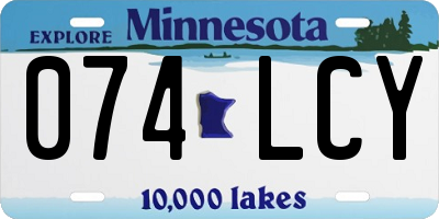 MN license plate 074LCY