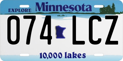 MN license plate 074LCZ