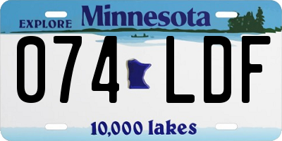 MN license plate 074LDF