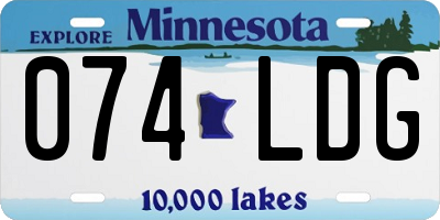 MN license plate 074LDG