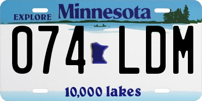 MN license plate 074LDM