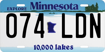 MN license plate 074LDN