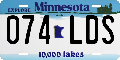 MN license plate 074LDS