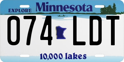 MN license plate 074LDT