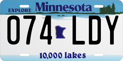 MN license plate 074LDY