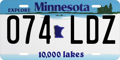 MN license plate 074LDZ