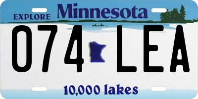 MN license plate 074LEA