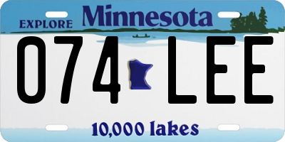 MN license plate 074LEE