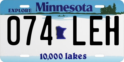 MN license plate 074LEH