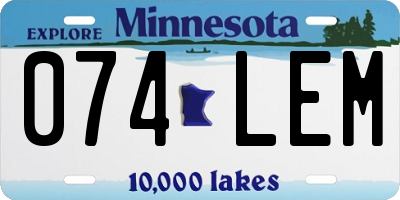 MN license plate 074LEM
