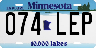 MN license plate 074LEP