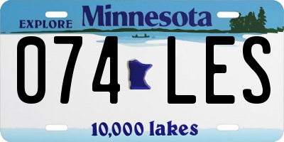 MN license plate 074LES