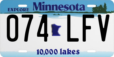 MN license plate 074LFV