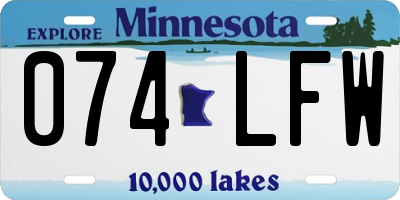 MN license plate 074LFW