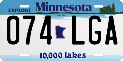 MN license plate 074LGA