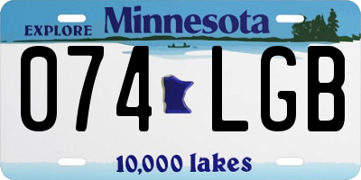 MN license plate 074LGB