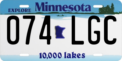 MN license plate 074LGC