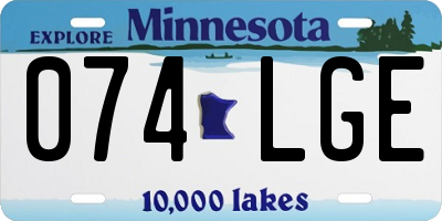 MN license plate 074LGE