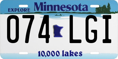 MN license plate 074LGI
