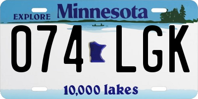 MN license plate 074LGK