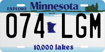 MN license plate 074LGM