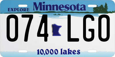 MN license plate 074LGO