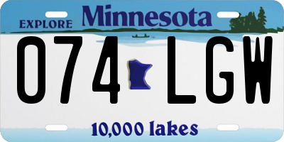 MN license plate 074LGW