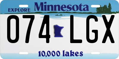 MN license plate 074LGX