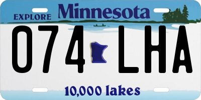 MN license plate 074LHA