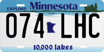 MN license plate 074LHC